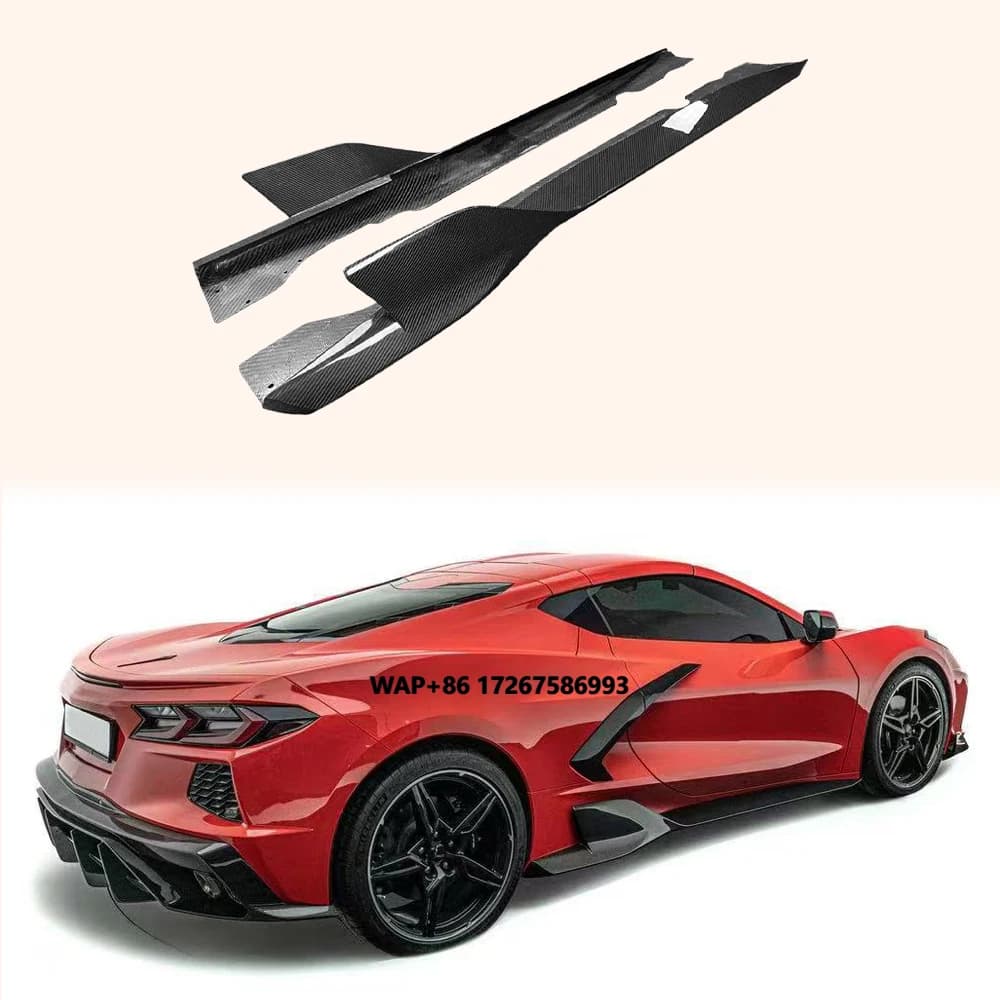 For C8 2020-24 ADR Style Carbon Fiber Body Kits Side Skirts