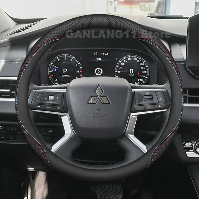 Leather Car Steering Wheel Cover For Mitsubishi Outlander ASX 2012-2023 Non-slip Auto interior Mitsubishi ASX Accessories 2024