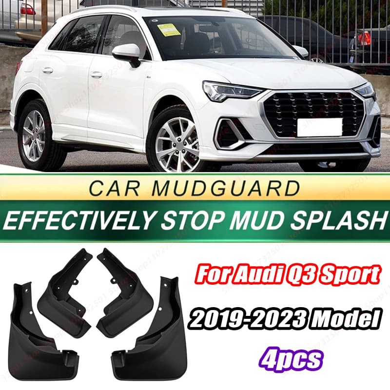 For Audi Q3 Sport 2019-2023 Model 4PCS Front Rear Mud Flaps Splash Guards Fender Mudguards Auto Accessories