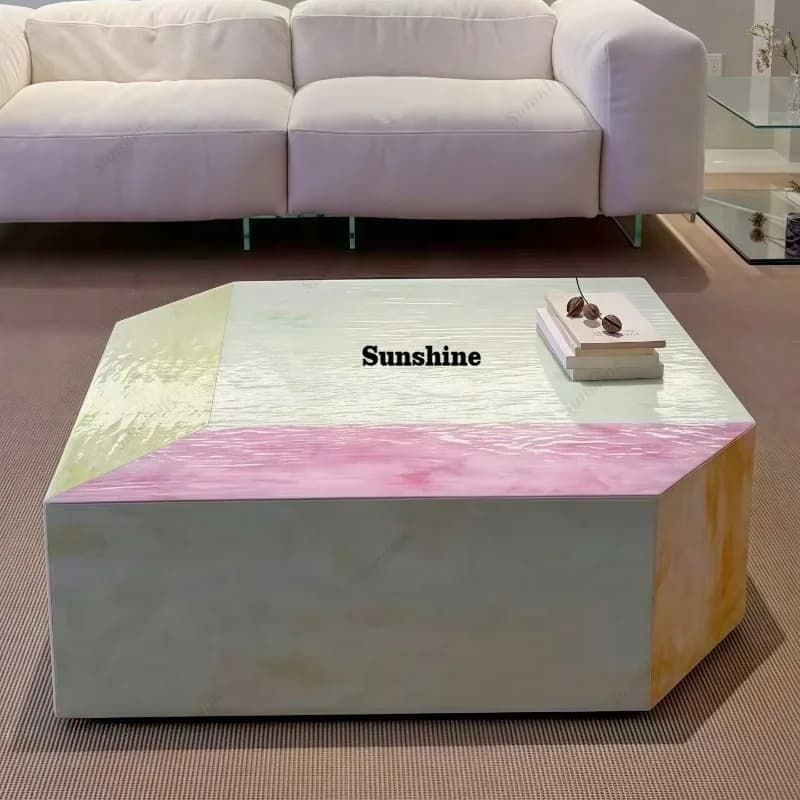 European Centerpiece Coffee Table Designer Luxury Living Room Coffee Table Center Luxury Glass Mesa De Centro Sala Furniture  FT