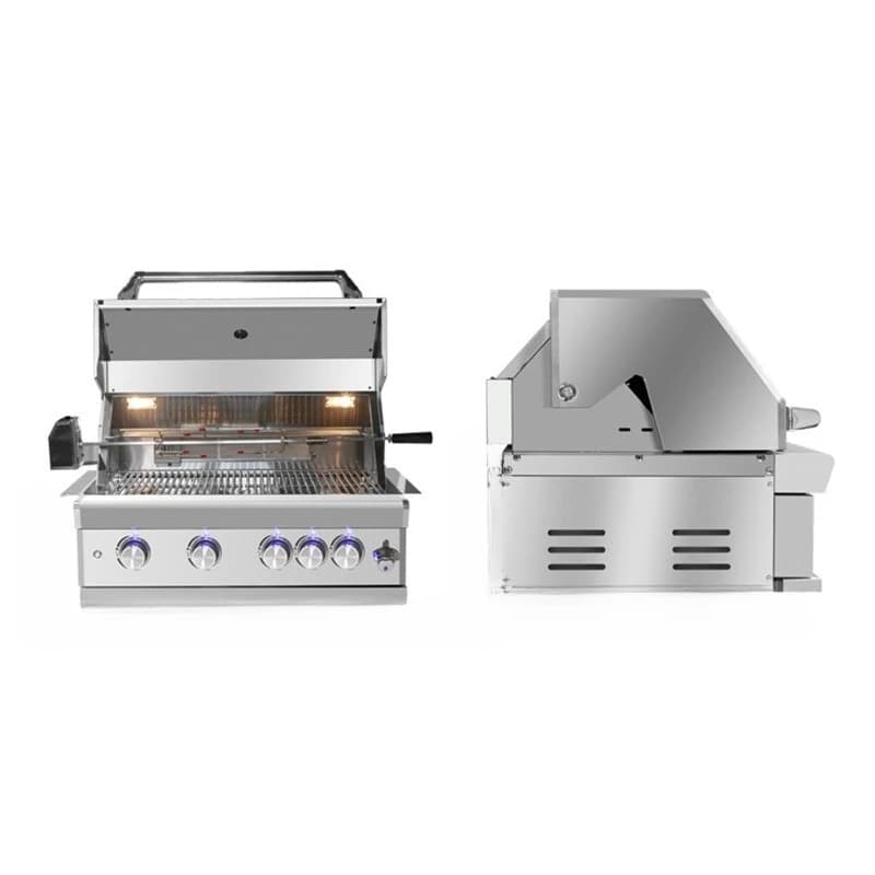 304 stainless steel, built-in grill, outdoor garden grill, charcoal and gas dual-purpose