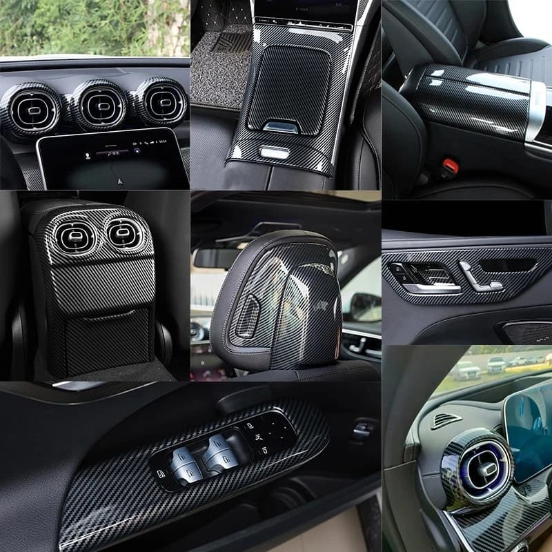 For Mercedes Benz C Class W206 Carbon Fiber Car Luxury Entire Interior Mouldings Full Kit Modification Accessories Decoration