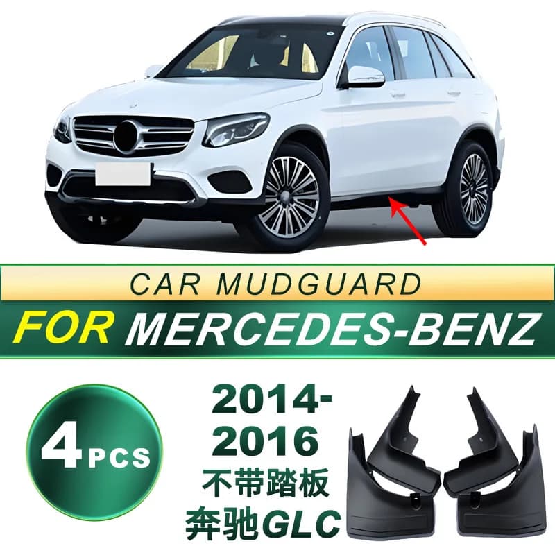 For Mercedes Benz GLC 2014-2016 X253 Without Running Boards Mud Flaps 4Pcs Soft Rubber Splash Guards Luxury SUV Perfect Fit