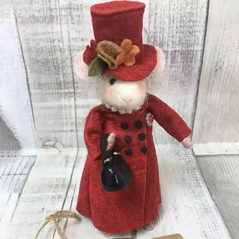 Mouse Doll Christmas Needle Felted Mouse Needle Felted Christmas Ornaments Cute Needle Felted Mouse Craft Decorations Handmade