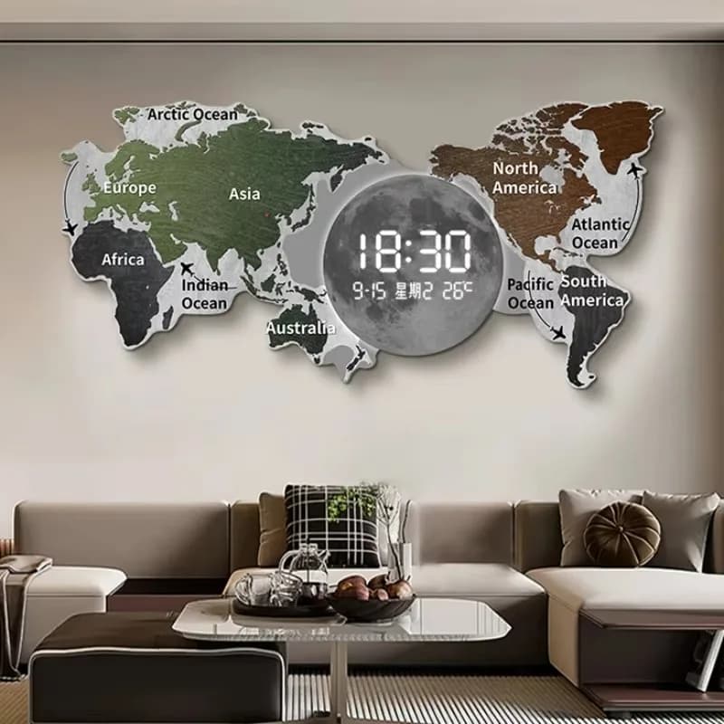 Living Room Luxury Digital Wall Clocks Design Calendar Aesthetic Temperature Digital Clock Large Luminous Reloj Pared Decor