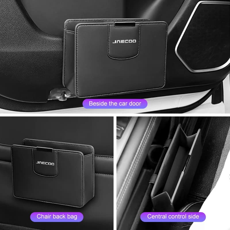 Car Door Garbage Bag Leather For Chery Jaecoo J5 5EV J7 J8 PHEV J6 Seat Back Hanging Storage Box Tissue Cup Holder Accessories