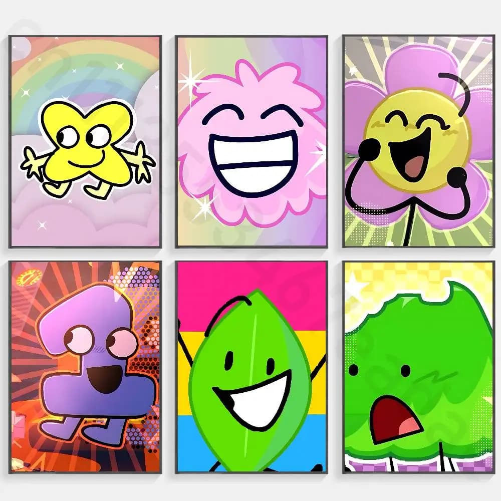 BFDI Battle for Dream Island new group Poster HD home decor sticky wall waterproof home living room bar aesthetic decor