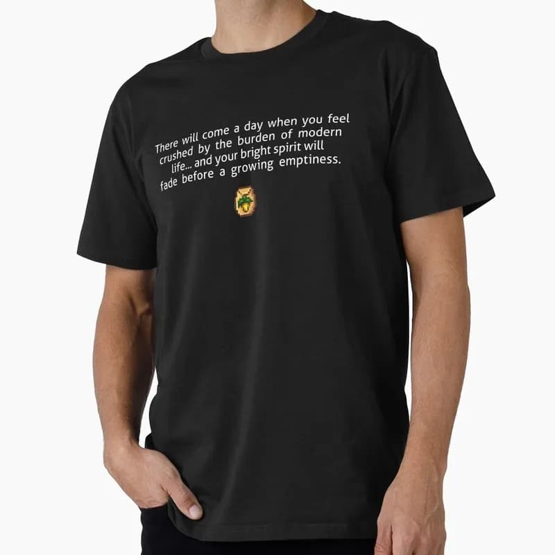 A Growing Emptiness Stardew valley Cute Cartoon RPG Video game Gift T Shirt for Gamer Short sleeve Graphic Clothes All Size Tops