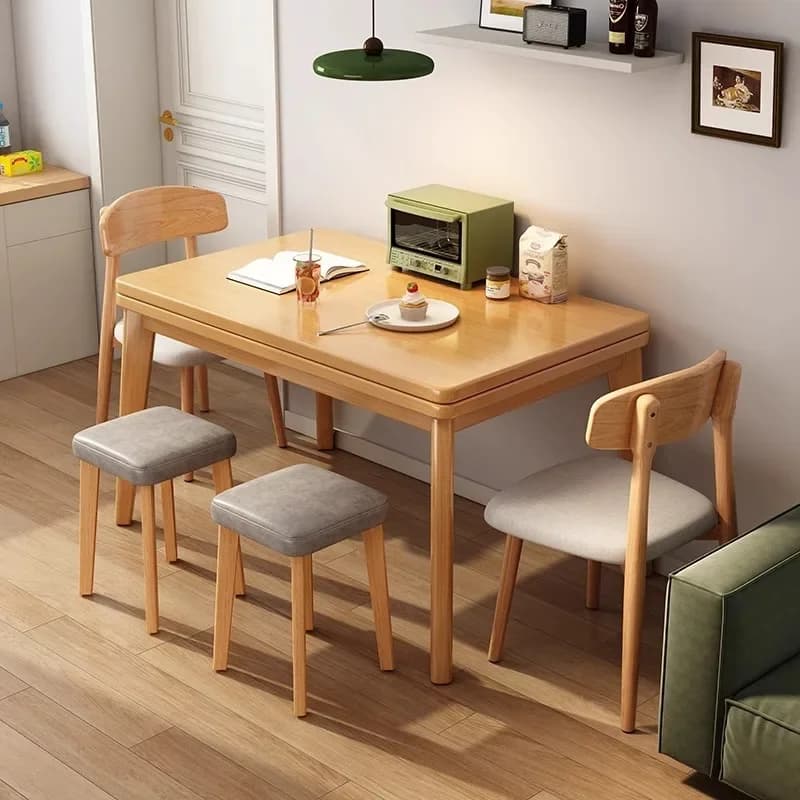 Folding dining table Household small apartment retractable dining table, dining table