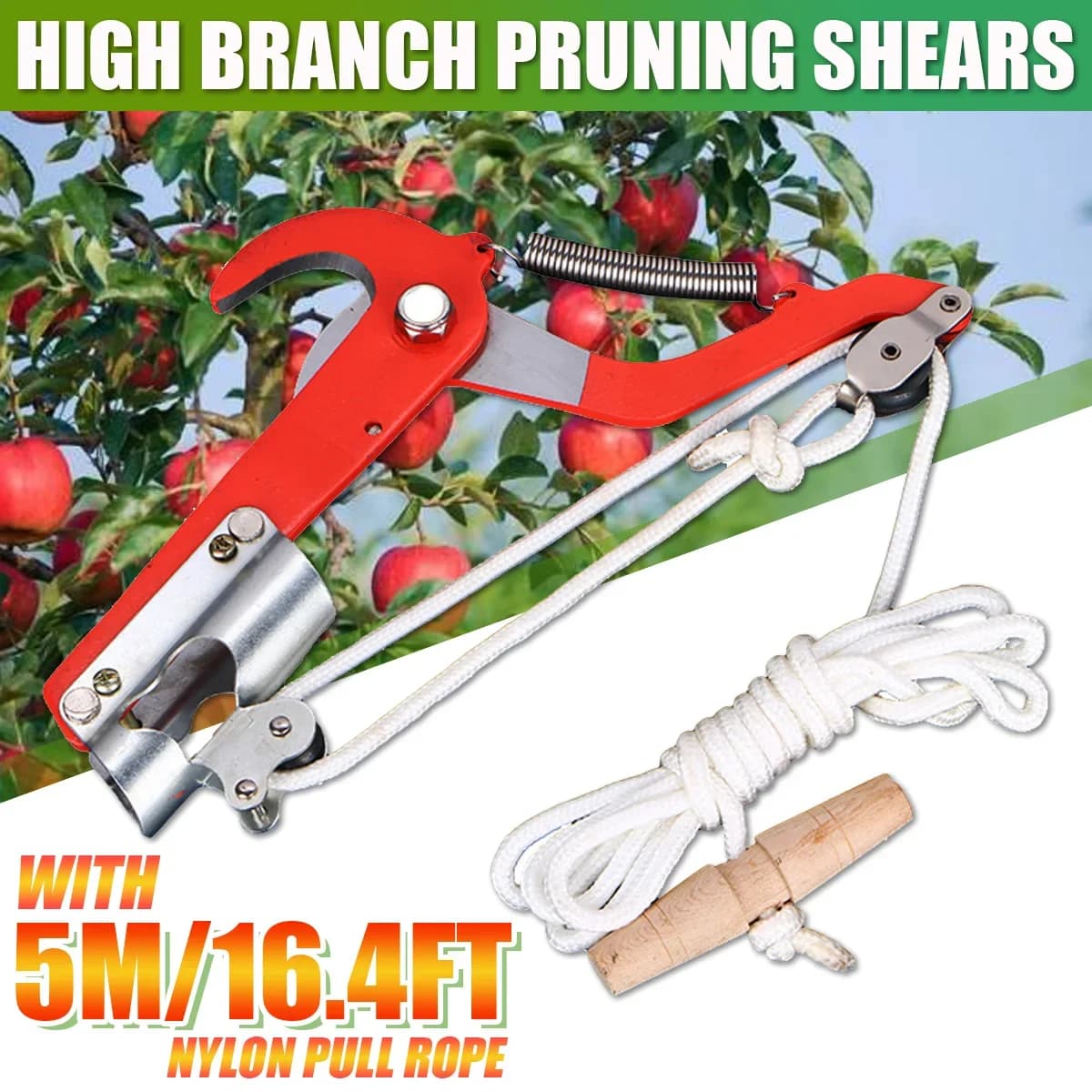 5M Telescopic Extendable High Reach Garden Tree Saw Branch Pruner Cut Lopper