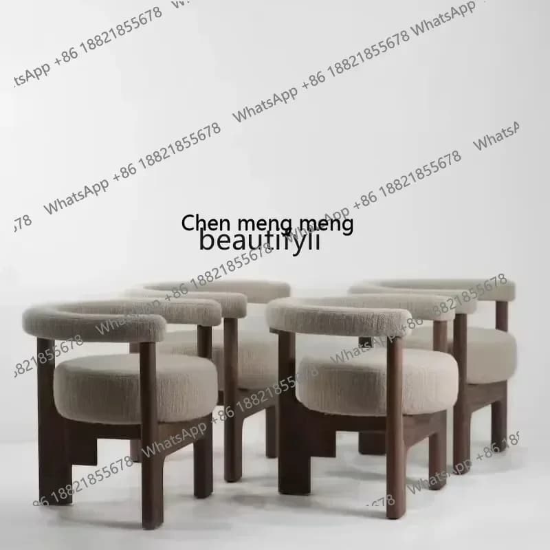 X A Medieval solid wood negotiation hotel cafe designer single chair bedroom home