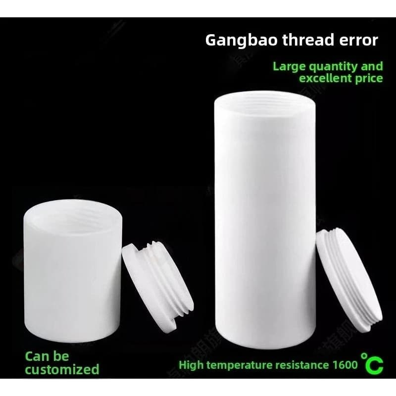High Purity 99% Alumina Crucible with Threaded Lid - Cylindrical Lab Crucible for High Temperature Experiments & Furnace