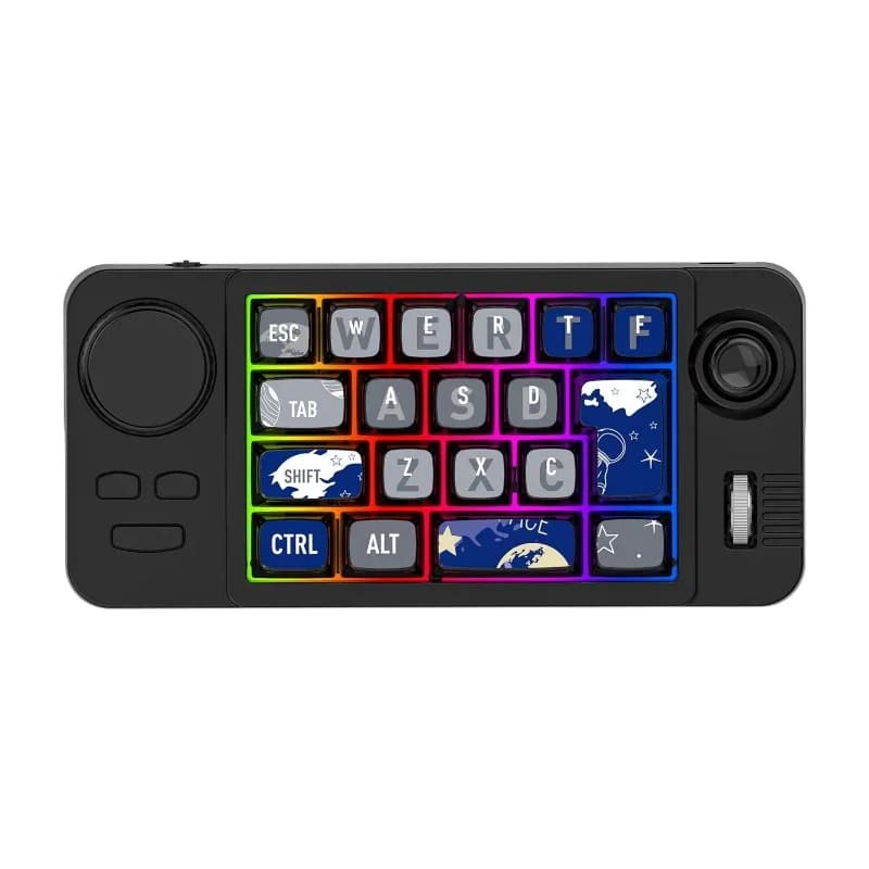 Wireless 19-key RGB mechanical gaming keyboard Dual scroll macro definition rocker Wired Bluetooth 2.4G cum
