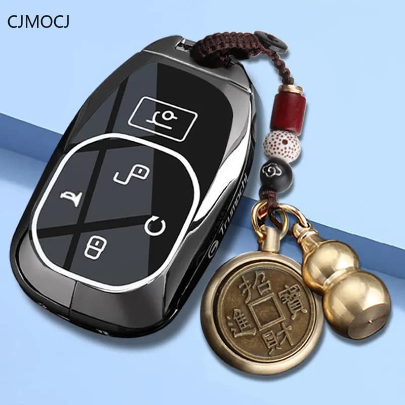 For 2025 GAC Trumpchi Aspiration S7 Key Case Cover, Zinc Alloy Metal Protective Car Key Fob Shell,Keychain, Trumpchi Accessories