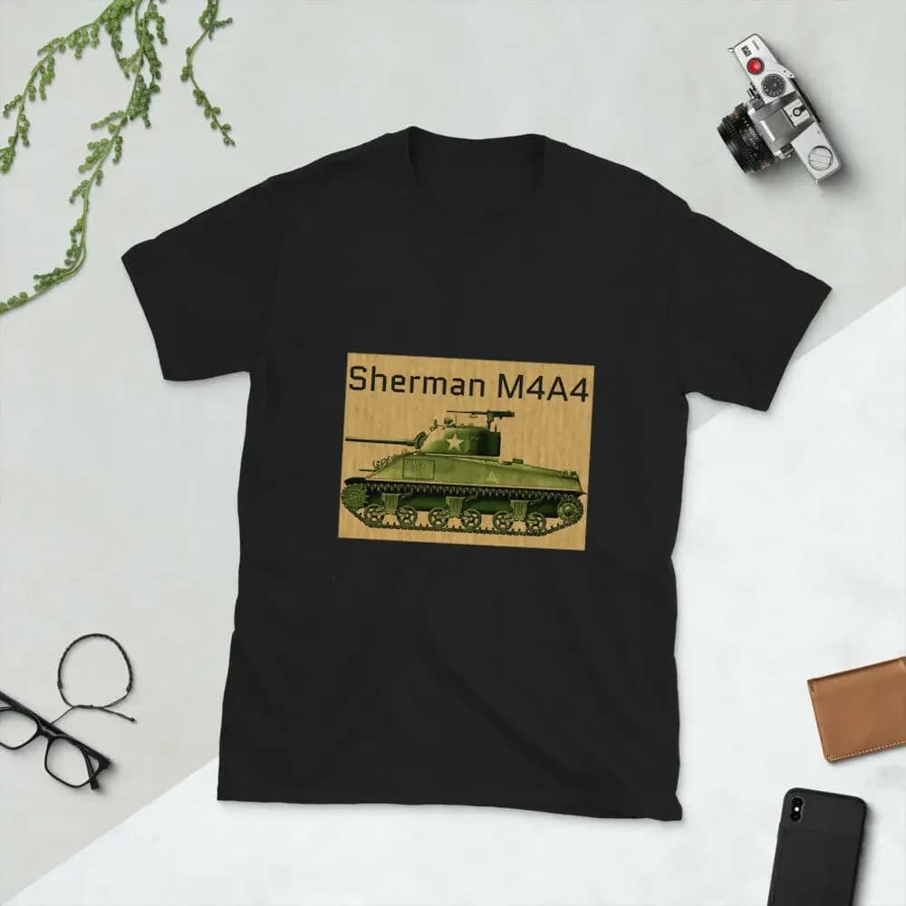 US Army M4A4 Sherman Tank T-Shirt 100% Cotton O-Neck Short Sleeve Summer Casual Mens T-shirt Streetwear