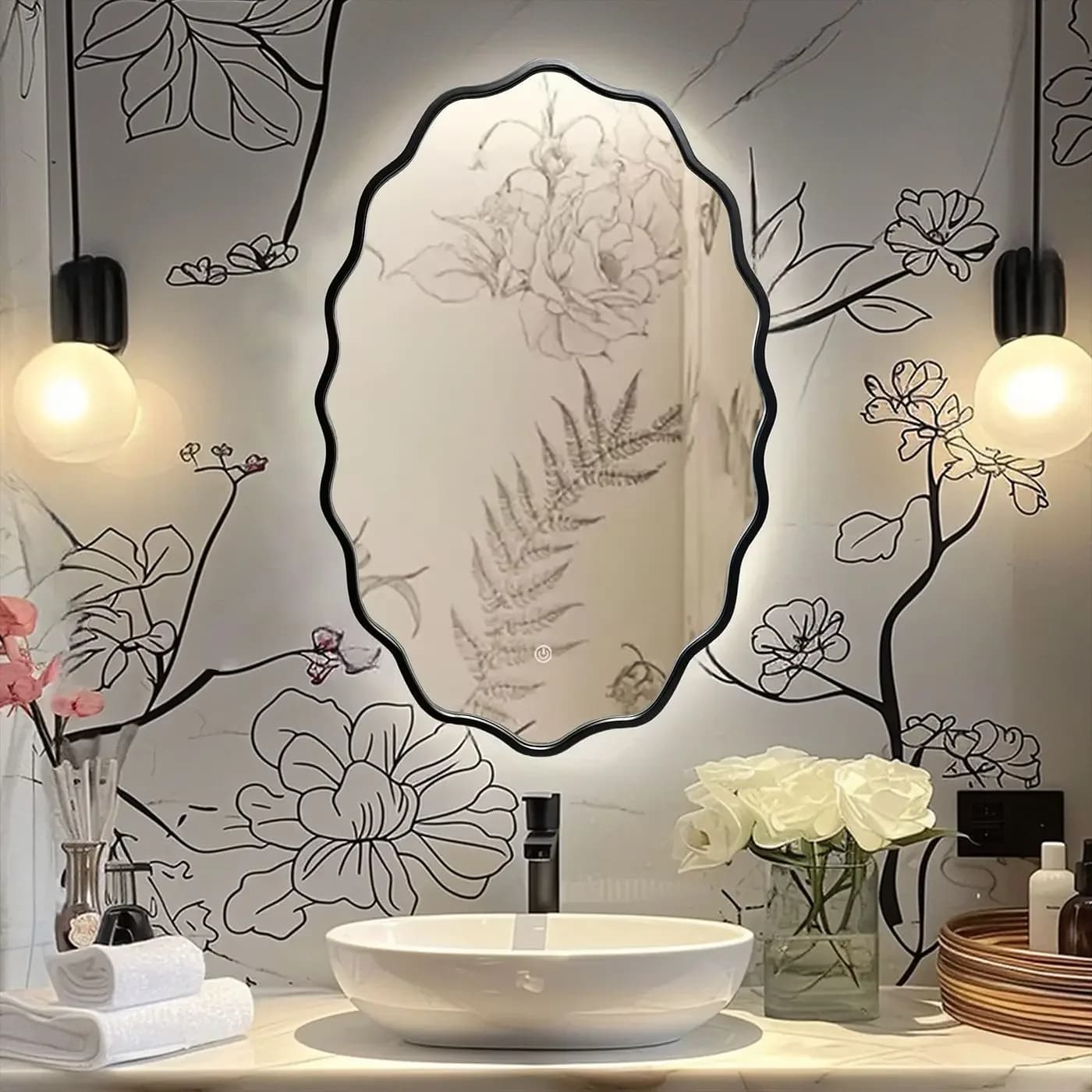 L20-decorative wall-mounted bathroom mirror special-shaped makeup mirror living room bathroom
