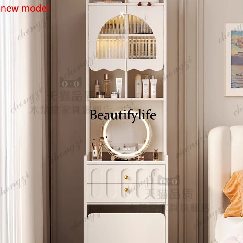N138Mirror White Storage Dressing Table Wood Luxury Minimalist Home Dressing Table Drawers Minimalist Mueble Dormitorio Furnitur