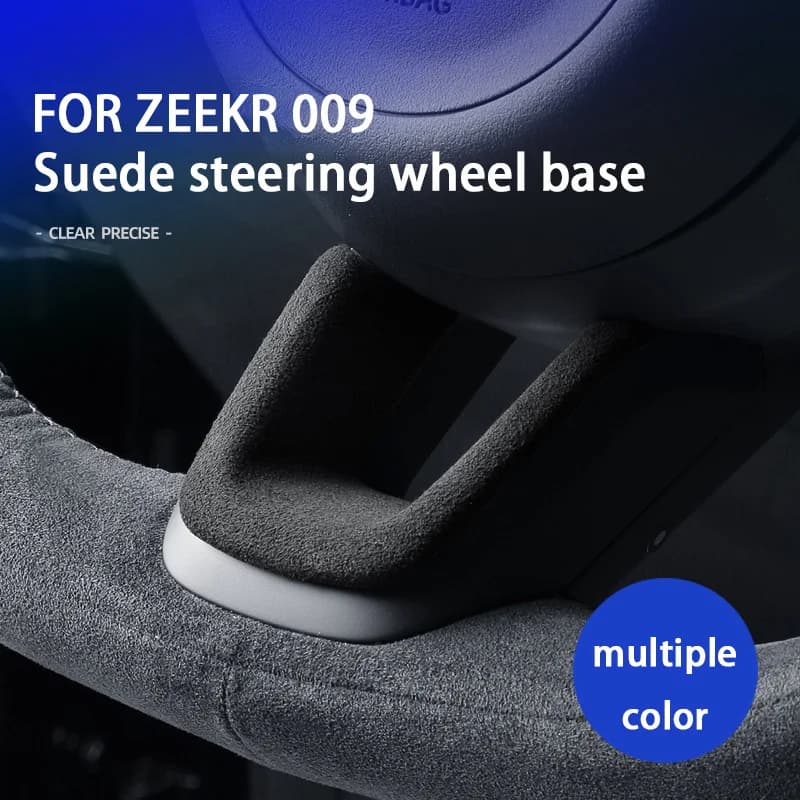 For ZEEKR 009 2022 2023 2024 2025 Super Suede Car Steering Wheel Base U-Shaped Hem Car Patch Decorative Sticker Accessories