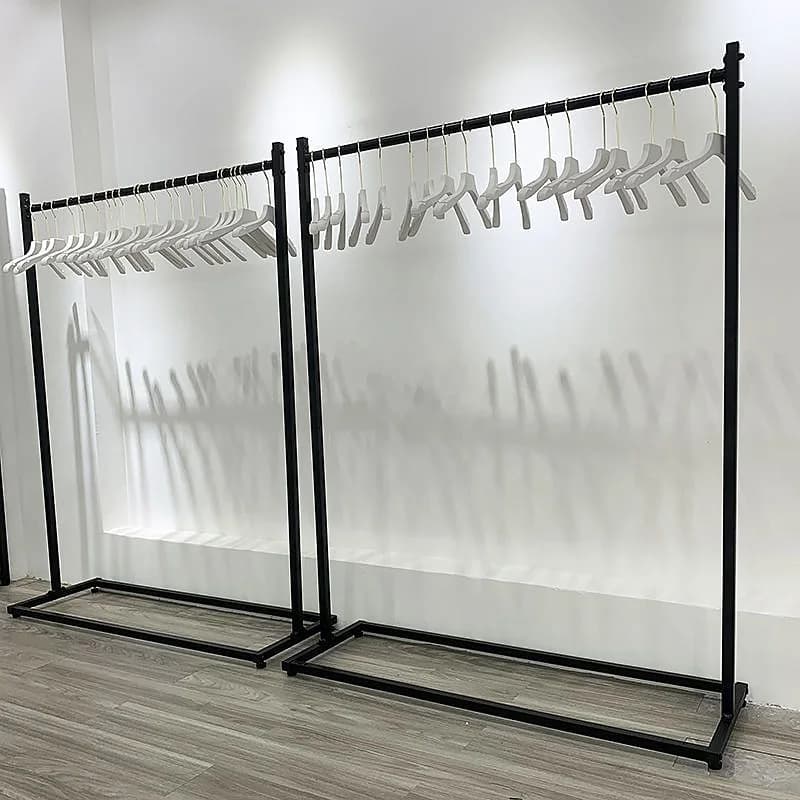 Customized Clothing Display Shelves Store Metal Clothes Hanger Rack Iron Freestanding Garment Rack Clothes Display Racks