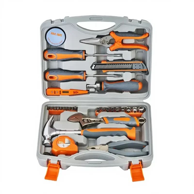 Household Toolbox Tool Set 31-Piece Gift Set with Plastic Case for Home Repair