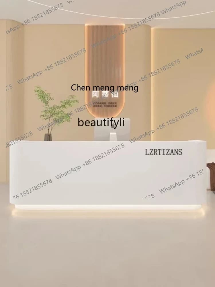 X  Cashier Desk Beauty Salon Simple Cream Style Cashier Desk Medical Beauty Dental Clinic Bar Counter Clothing Store