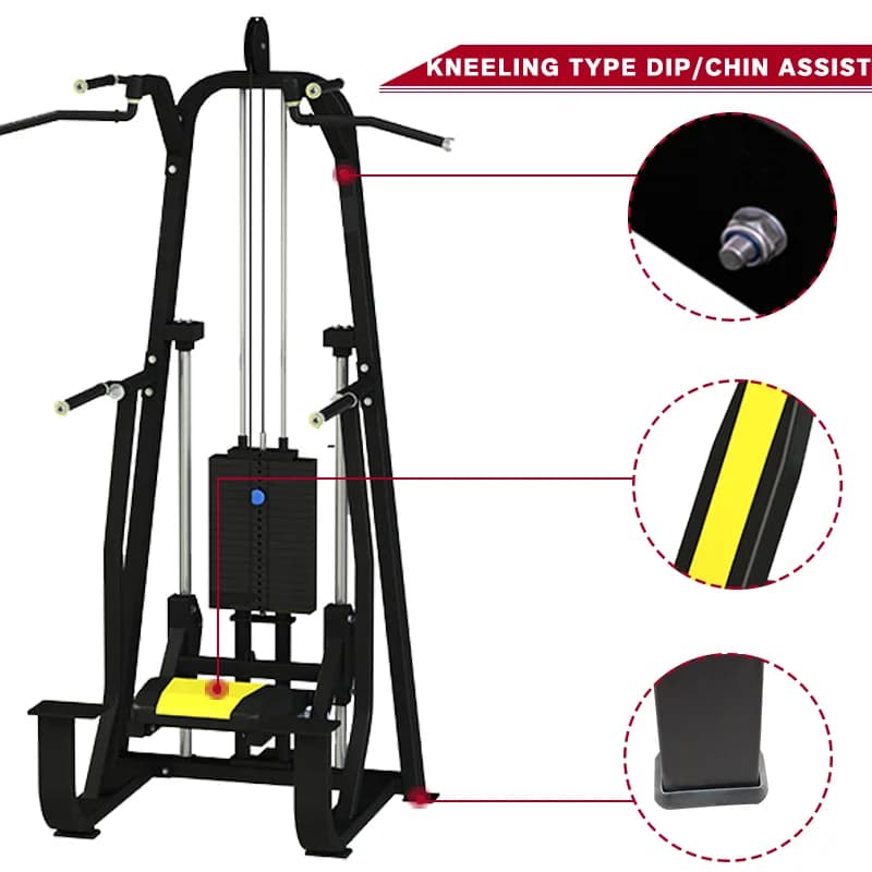 High Quality Bodybuilding Commercial Gym Fitness Kneeling Type Dip Chin Assist