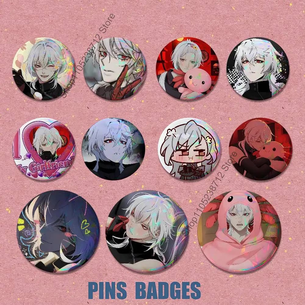 Game D-Date With Death M-Mangas Anime Cartoon Badge Breastpin for Backpack Clothes Handmade Brooches Gift Accessory