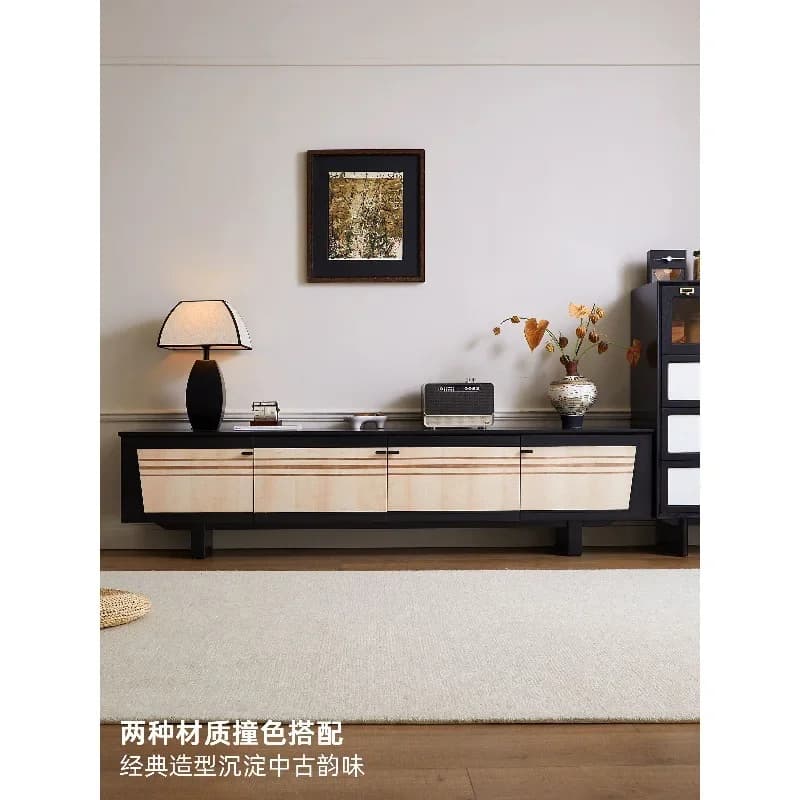 TV Cabinet Antique Solid Wood TV Cabinet Retro Style Living Room Storage TV Cabinet