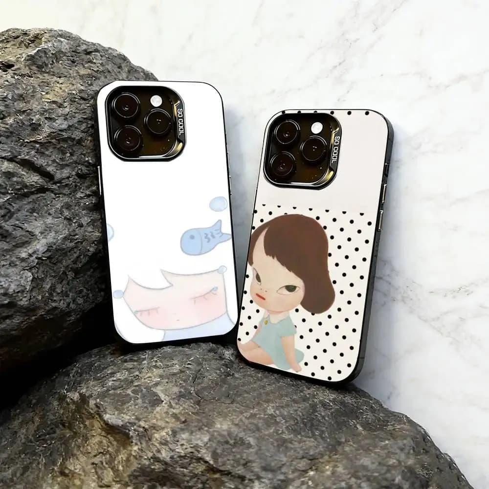 Lovely girl Phone Case For iPhone 17,16,15,14,13,12,11 Plus,Pro Max,XS,Colorful Silver Black Cover