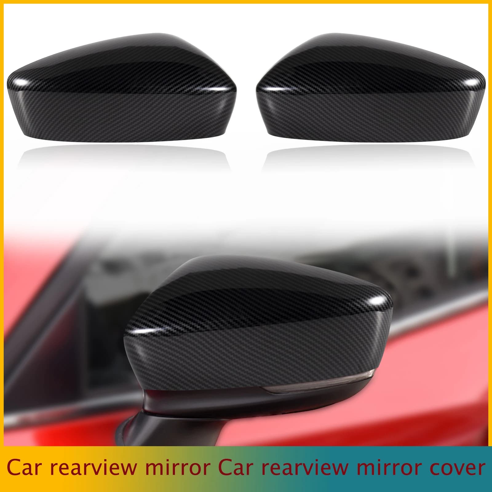 Carbon Fiber Pattern Door Rearview Mirror Cover Cap Housing Fit for Mazda 3 Axela Accessories 2017 2018
