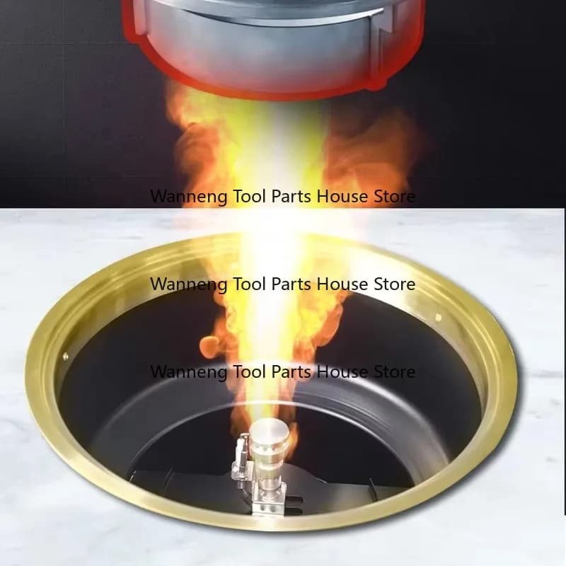 Commercial Kitchen Stove Golden Folding Tabletop Natural Korean BBQ Grill Built-in Burner for Restaurant