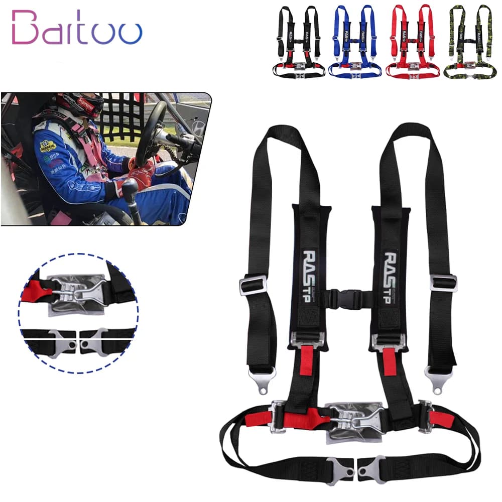 Bartoo-2 Inch 4-Point Car Seat Belt Safety Harness Set RASTP Style with Ultra Comfort Heavy Duty Shoulder Pads BAG036