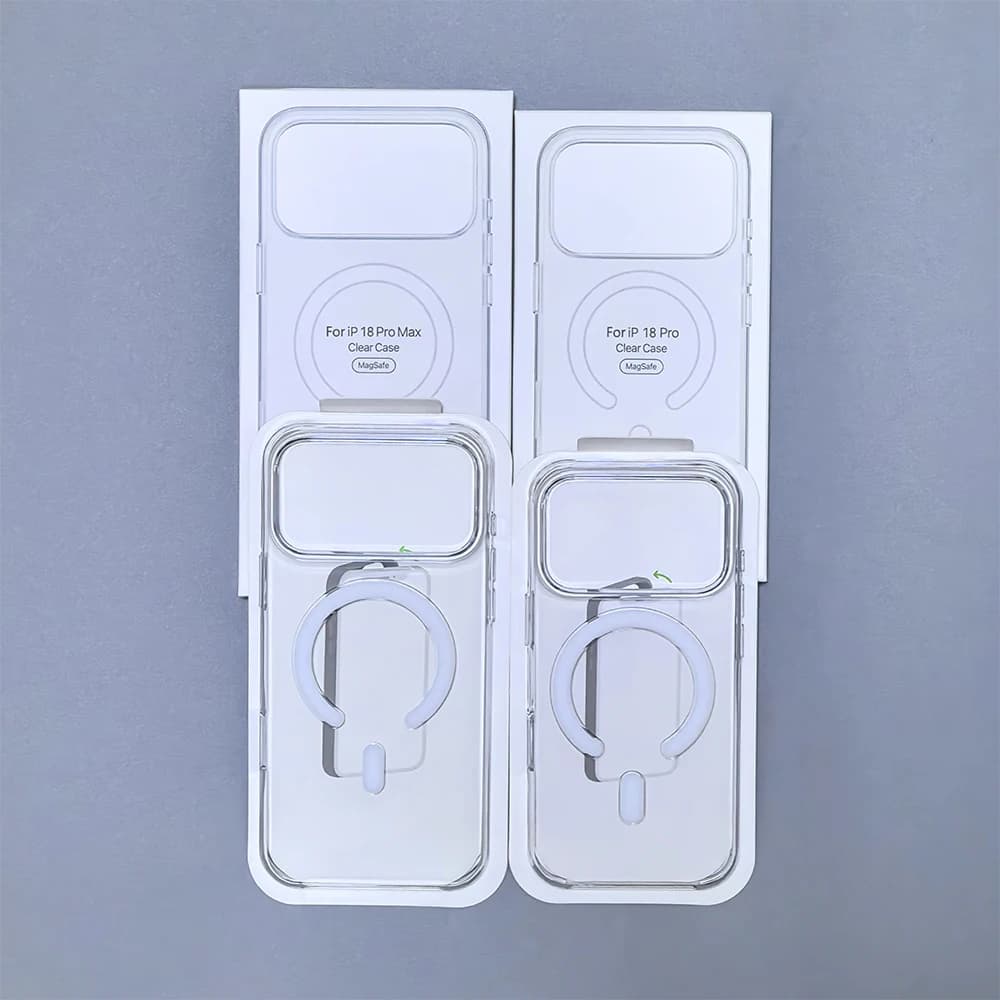 Clear Original For Magsafe Case For iPhone 17 16 15 14 13 18 Pro Max Plus Magnetic Wireless Charging Transparent Cover Simple