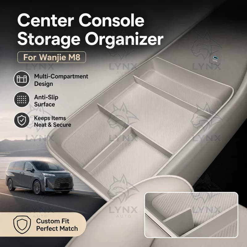 For Wanjie M8 Center Console Lower Storage Box Car Organizer Interior Accessories Custom Modification Parts Vehicle Fit