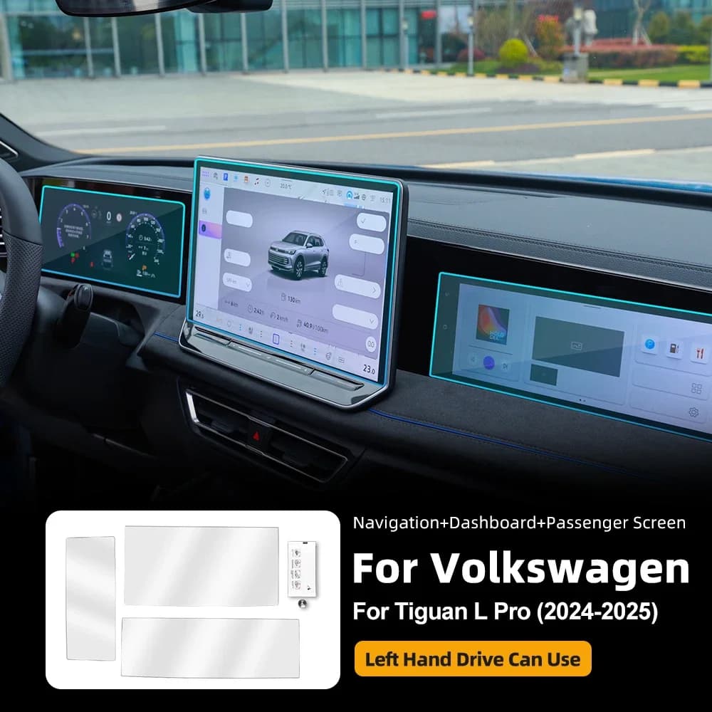 15inch GPS Navigation Film Sticker Tempered Glass Screen Protector For Volkswagen VW Tiguan L Pro 2025 2024 HD Clear