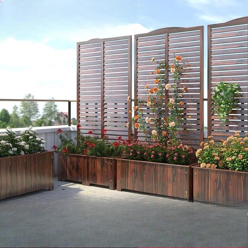 Terrace Antiseptic Outdoor Venetian Screen Privacy Garden Fence Climbing Vine Frame Courtyard