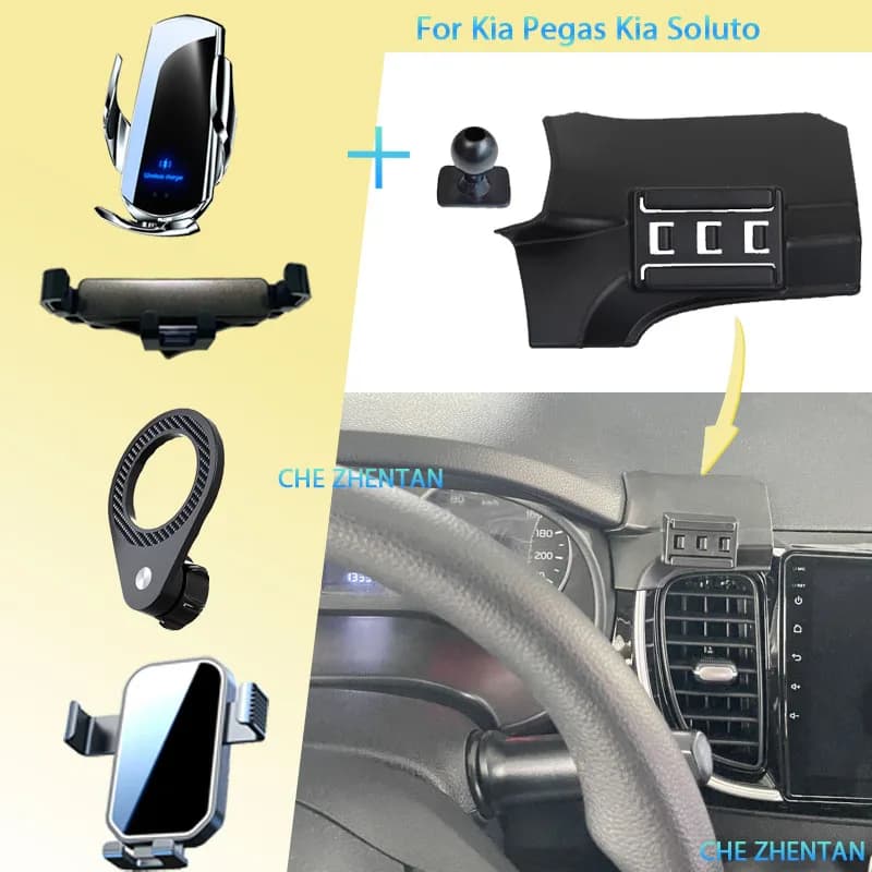 Car Mount for Kia Pegas Kia Soluto 2023 2024 2018~2025 Air Vent Mobile Phone Holder GPS Bracket Gravity Stand Auto Accessories