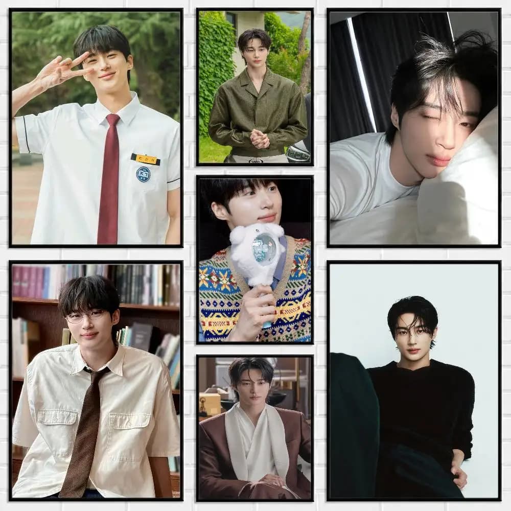 B-Byeon Woo Seok Actor Poster Versatile HD Waterproof Wall Art Self-Adhesive Decor for Any Space Ideal Gift