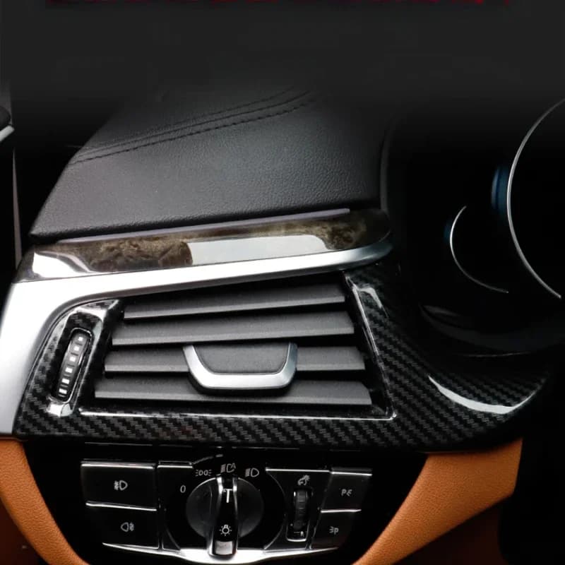 For BMW 5 Series G30 2018-2022 ABS Carbon Fibe Car Air Condition Two Side Outlet Vent Frame Cover Trim Interior Car Accessories
