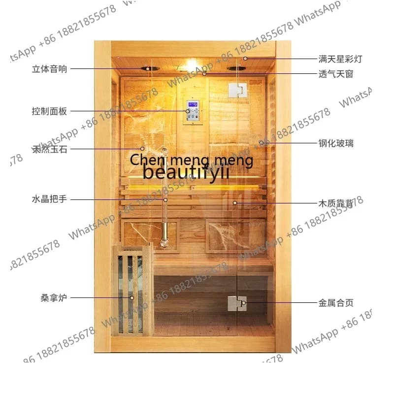 DD  Household Steam oom Solid Wood Steam Beauty Salon Light Wave oom Steam oom Sauna Furnace Energy House