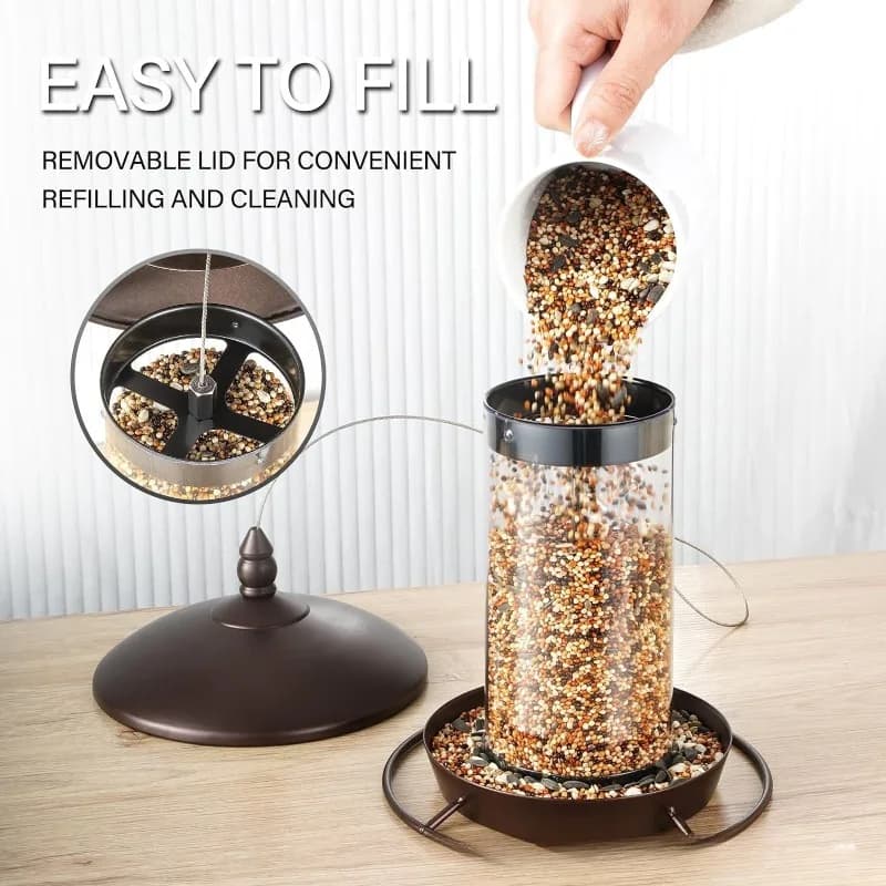 Anti-squirrel Five-metal Hanging Standing Outdoor Garden Bird Water Feeding Wild Bee Bird Feeder