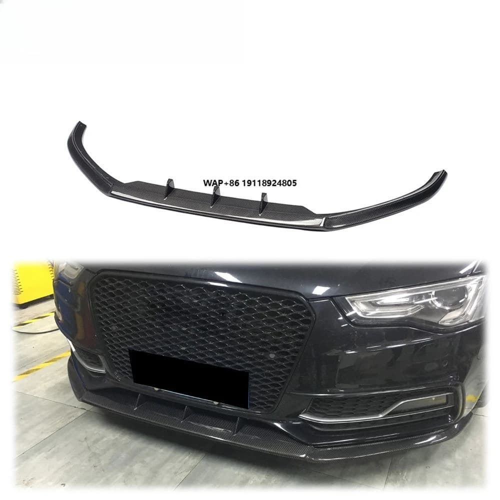 S5 Facelift Carbon Fiber Front Bumper Lip Spoiler for A5 S5 8T Coupe 2-Door 2012-2016
