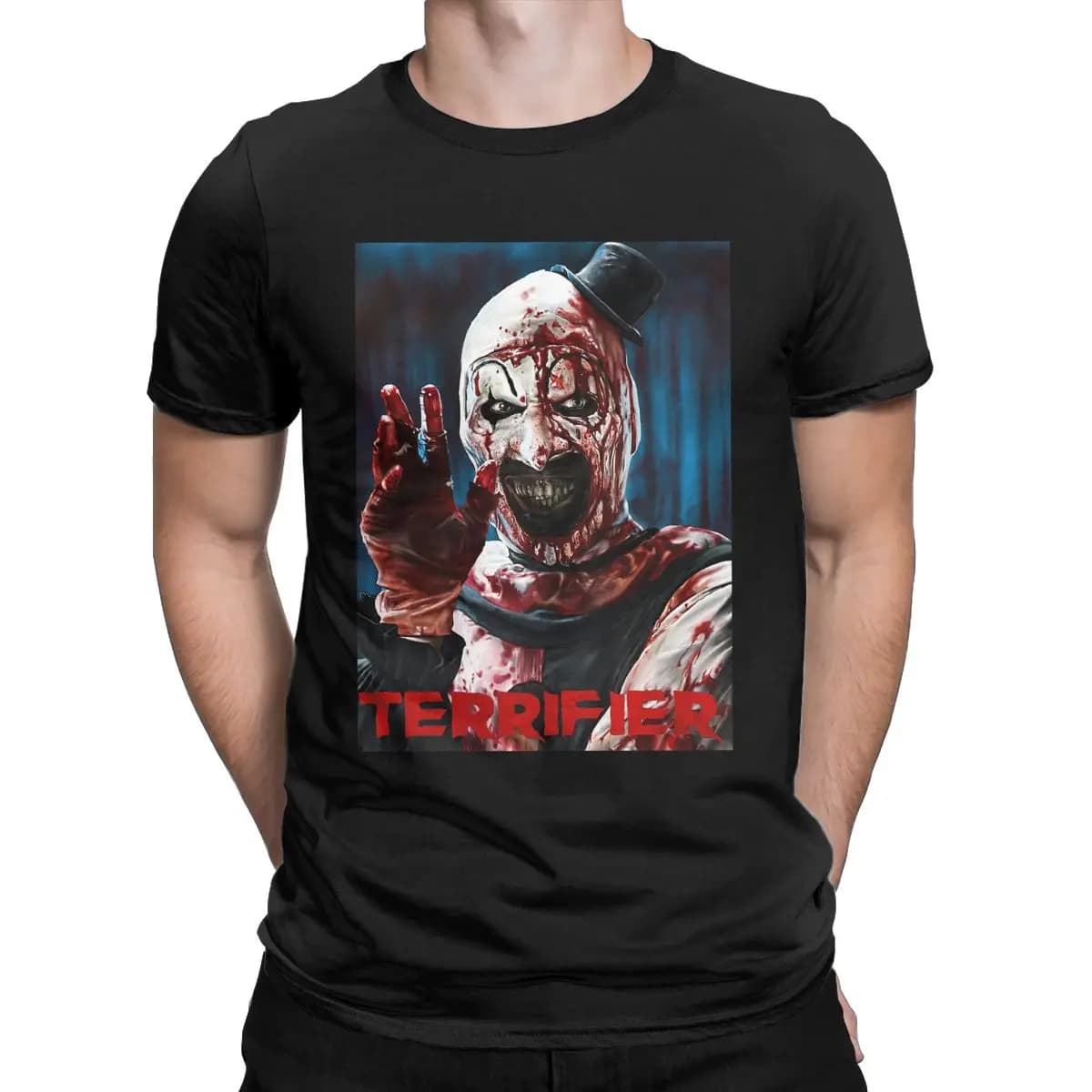 The Clown Drawing Art horror movies terrifier slasher film scary scream movie Novelty T-Shirts 100% Printed large size Clothing
