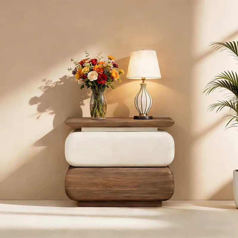 Modern Minimalist Bedroom Bedside Table, Super Fiber Leather Storage Cabinet, Multi Color Optional Storage Cabinet