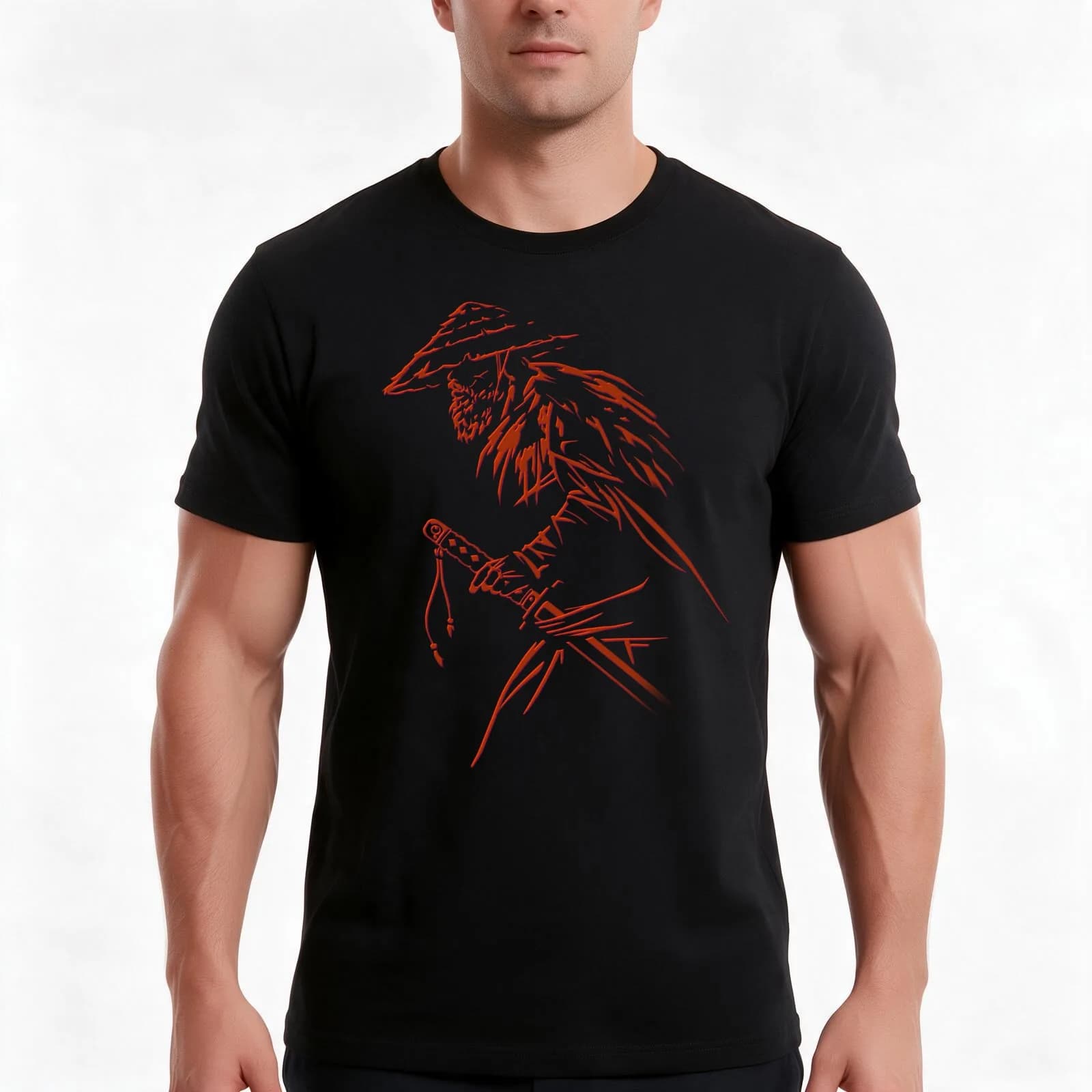 Ronin (no text) T-Shirt, Summer Casual Cotton Tee, Oversized Streetwear Tops, Vintage Graphic Print, Loose Fit Short Sleeve