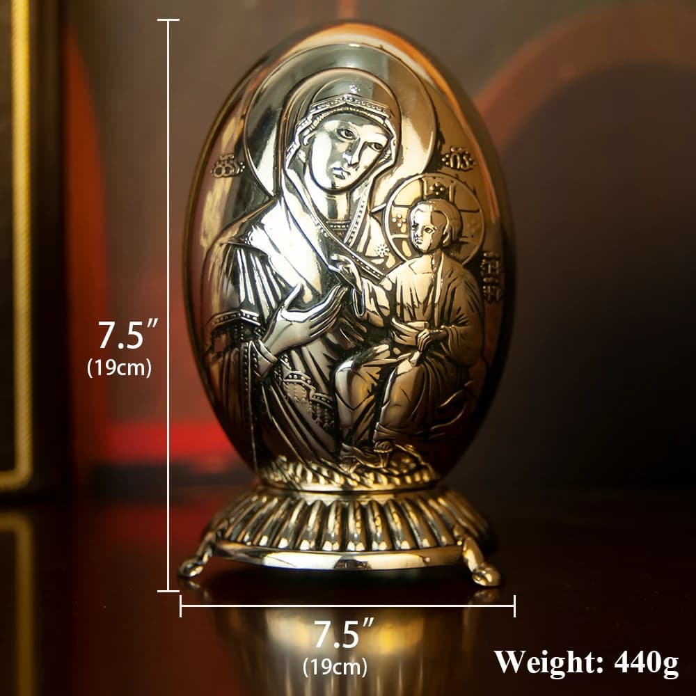 HTISOK Orthodox Catholic Virgin Mary Statue Church Home Table Decoration Round Shape Decorations