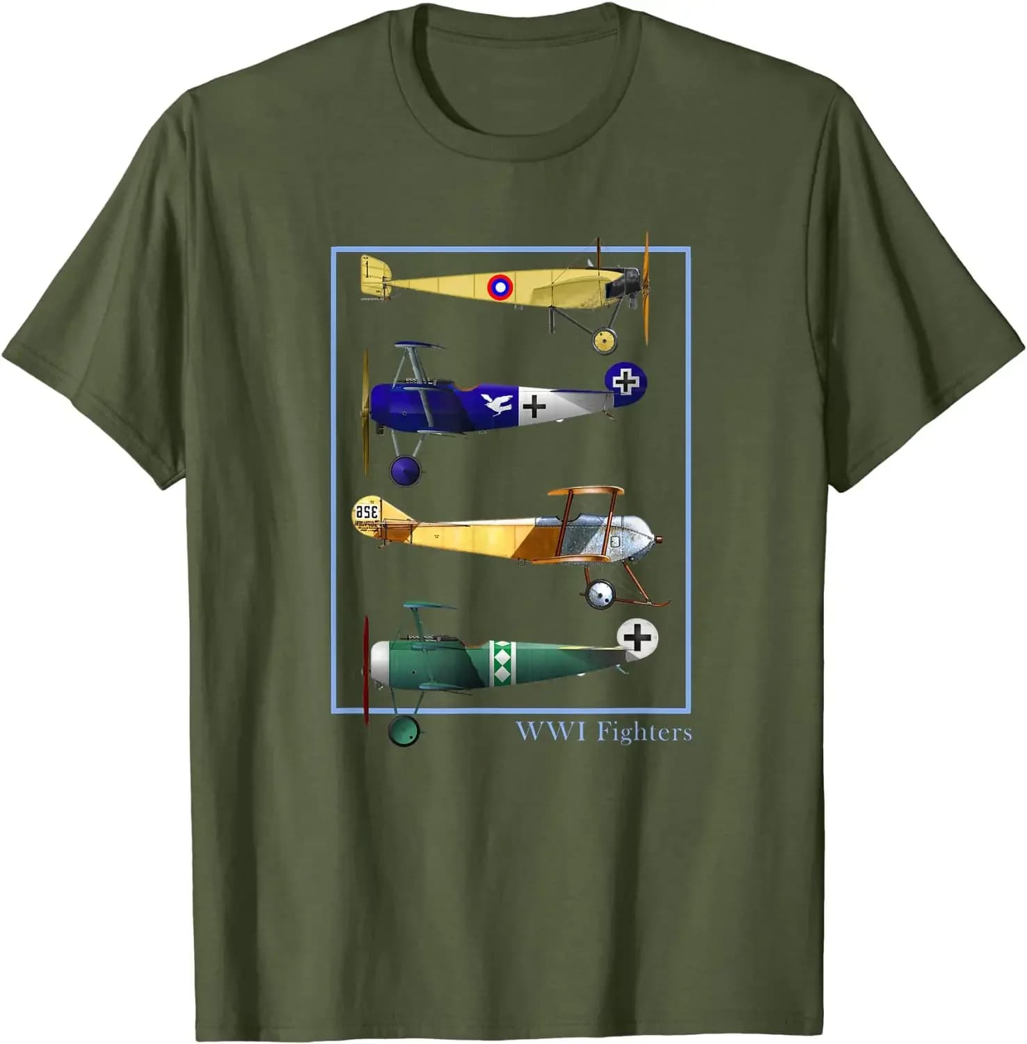 World War I Fighter Retro Summer Cotton O-neck Short Sleeve T-shirt