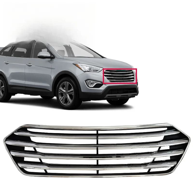 Hot Selling Chrome Front Radiator Grille Exterior Replacement Tuning Sport for Santa Fe GLS Limited 2013-2016
