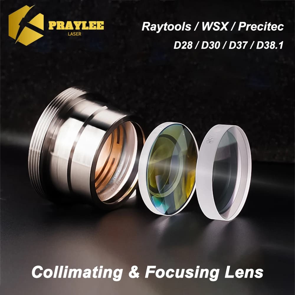 Praylee Laser Collimator and Focus Lens Spherical Dia. 28 30 37 38.1mm For 1064nm Precitec Raytools WSX 2Pcs Convex Lens