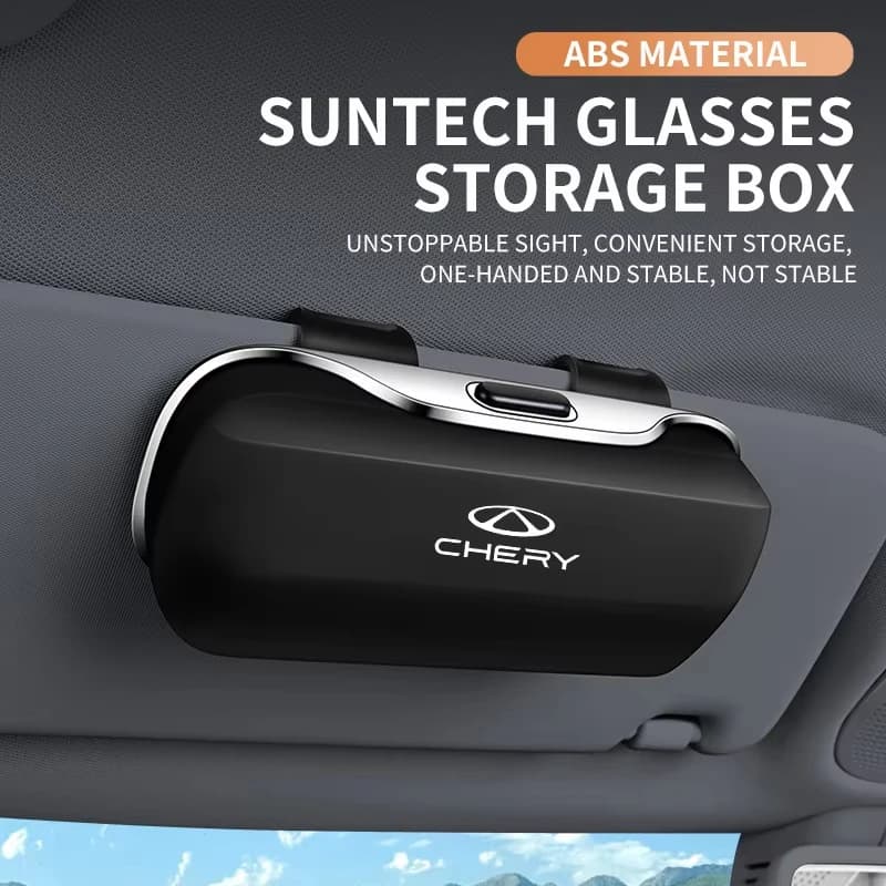 Car Sun Visor Glasses Box Sunglasses Storage Holder Interior Accessories For Chery Tiggo 7 Tiggo 8 Tiggo 5x Tiggo 4 Pro Arrizo 8